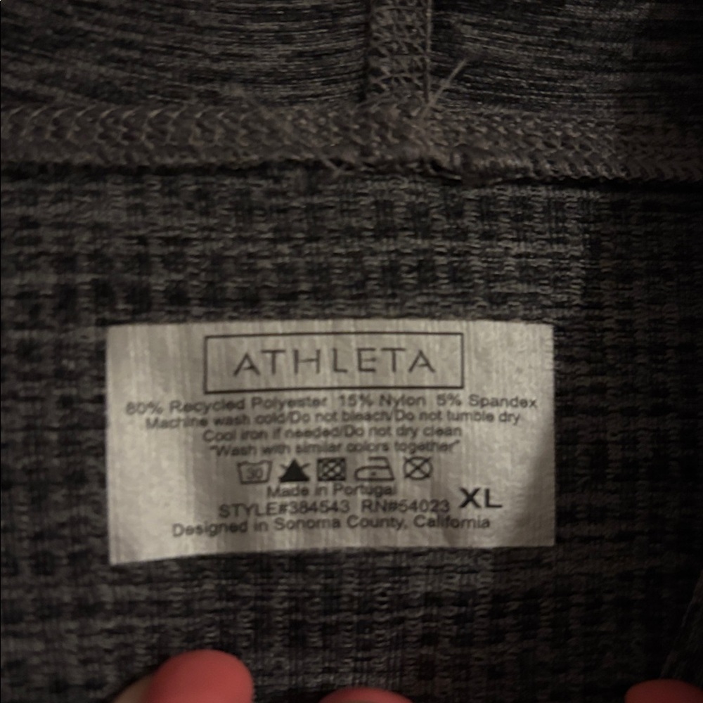 Athleta Grey Hooded Long Sleeve - Picture 2 of 3